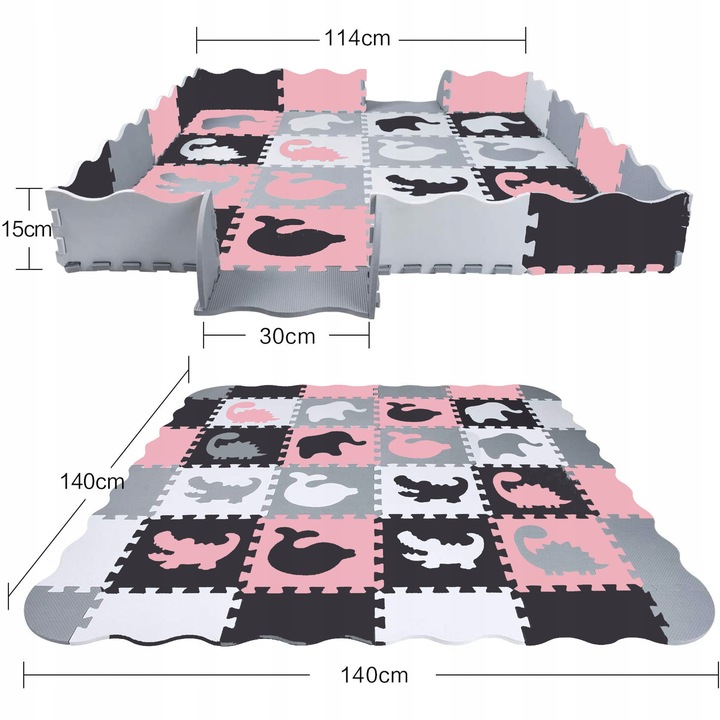 GRUBA MATA EDUKACYJNA puzzle PIANKOWE XXL KOJEC
