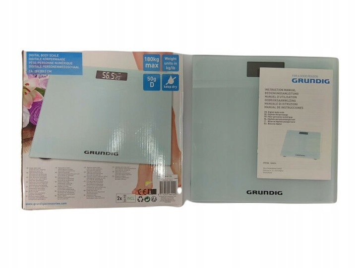 WAGA ŁAZIENKOWA ELEKTRONICZNA SZKLANA LCD PRECYZYJNA 180KG GRUNDIG