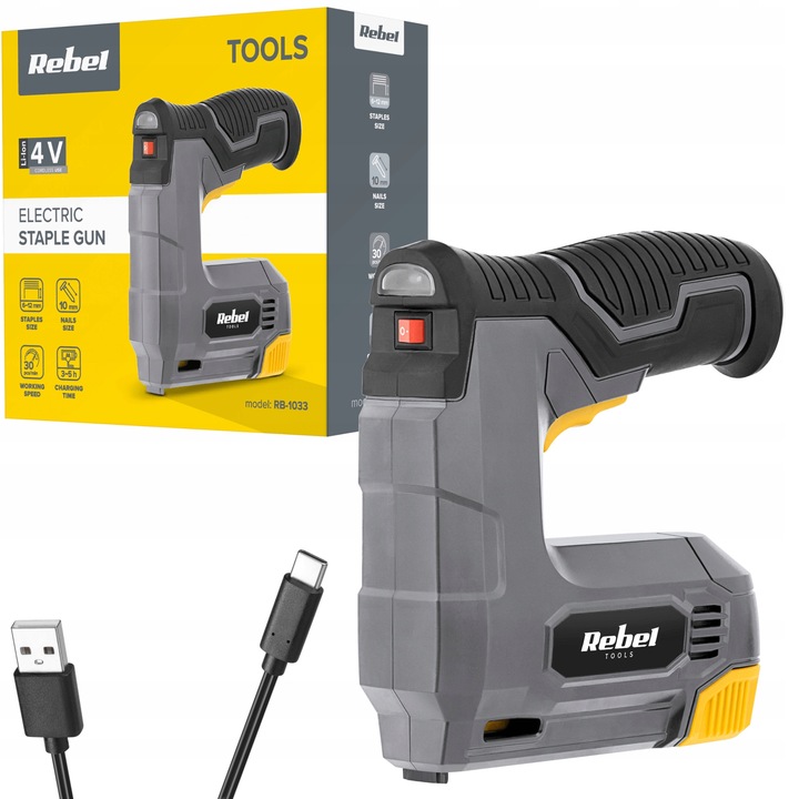 Zszywacz akumulatorowy gwoździarka 1,5Ah Rebel