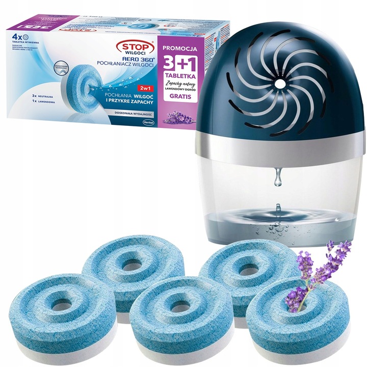 CERESIT POCHŁANIACZ WILGOCI URZĄDZENIE NIEBIESKIE + 5 WKŁADÓW PŁYN GRATIS