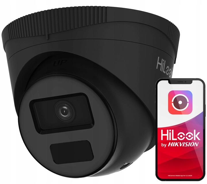 Kamera IP 4MPx Kopułkowa IPC-T241H-C BLACK Zewnętrzna Dzień/Noc IR20m PoE