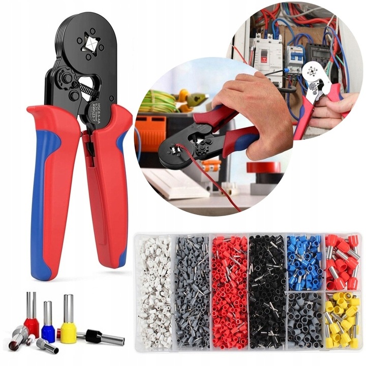 ZACISKARKA DO TULEJEK KONEKTORÓW PRZEWODÓW KABLI PRASKA - ZESTAW 1800