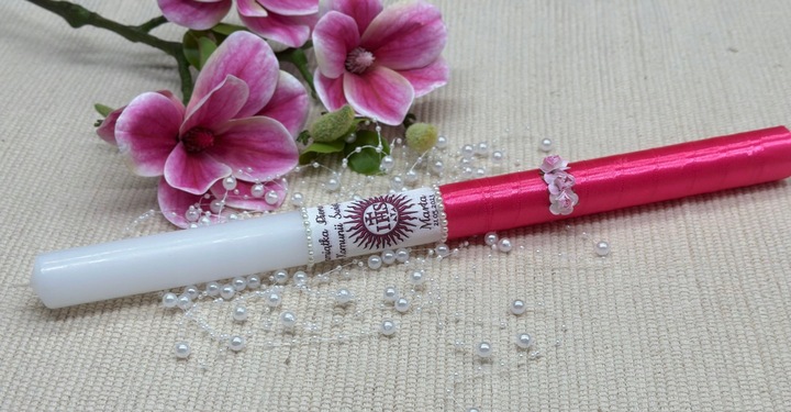 ŚWIECA KOMUNIJNA NA KOMUNIĘ DO KOMUNII IMIĘ DATA