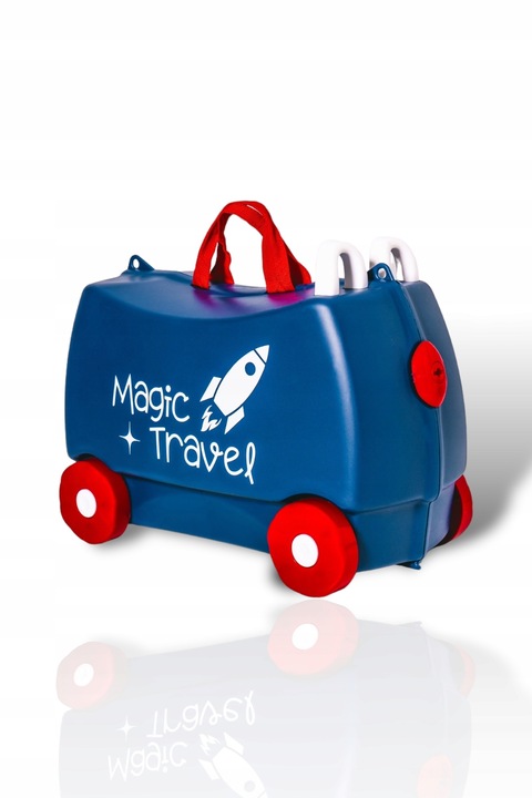 Walizka dziecięca jeżdżąca podróżna na kólkach jeździk MAGIC TRAVEL SPACE
