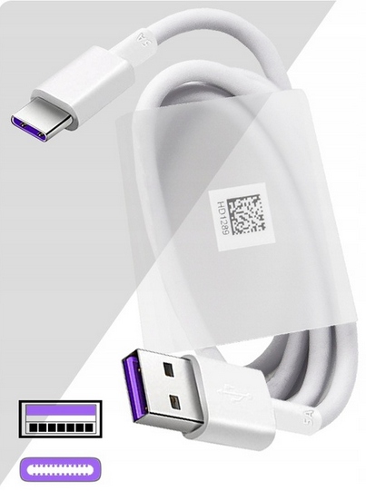 ORYGINALNY kabel HUAWEI AP71 40W 5A USB C SZYBKIE ŁADOWANIE 5A