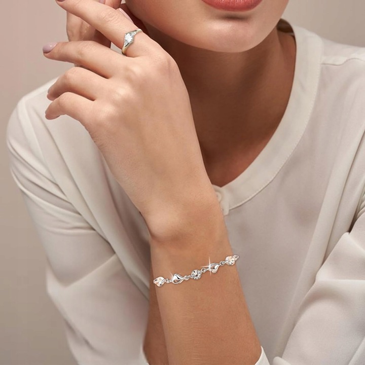 Bransoletka Damska Serce Srebrna łańcuszek Dla Mamy Żony Córki Prezent