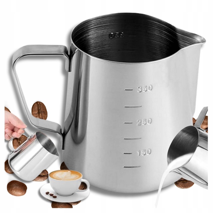 DZBANEK KUBEK DO SPIENIANIA MLEKA NA MLEKO STALOWY NIERDZEWN MLECZNIK