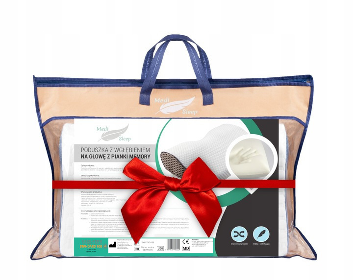 PODUSZKA ORTOPEDYCZNA DO SPANIA NA BOKU I BRZUCHU PROFILOWANA PIANKA MEMORY