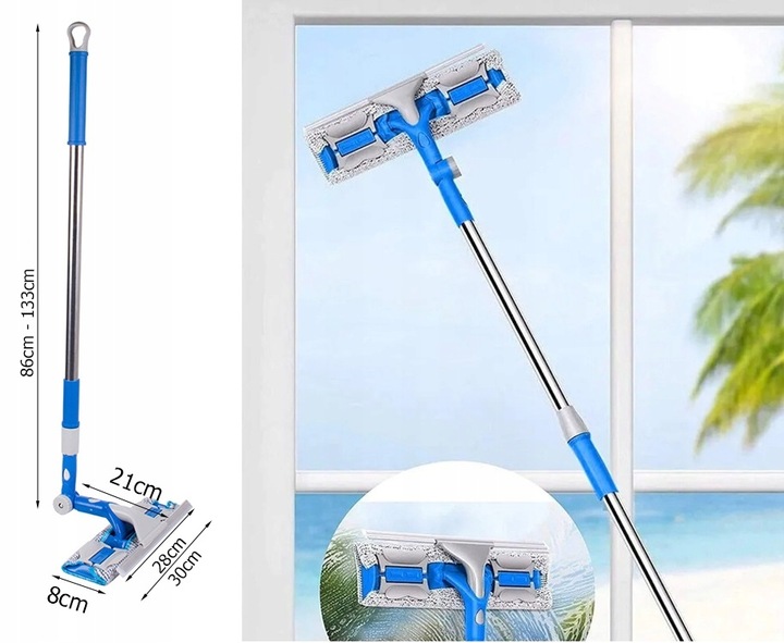 MOP DO OKIEN TELESKOPOWY MYJKA ŚCIĄGACZKA DO MYCIA SZYB LUSTER KABINY