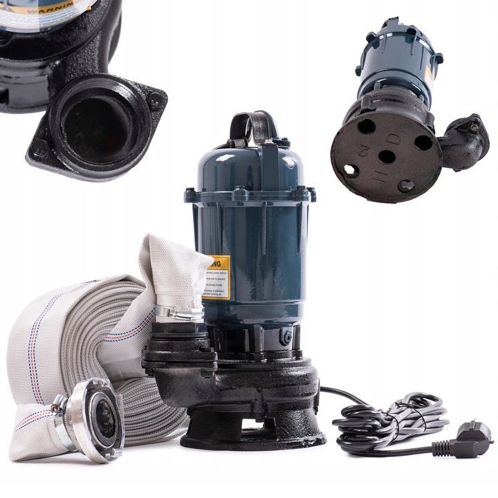 POMPA DO WODY BRUDNEJ CZYSTEJ SZAMBA Z ROZDRABNIACZEM ZATAPIALNA + WĄŻ 20M