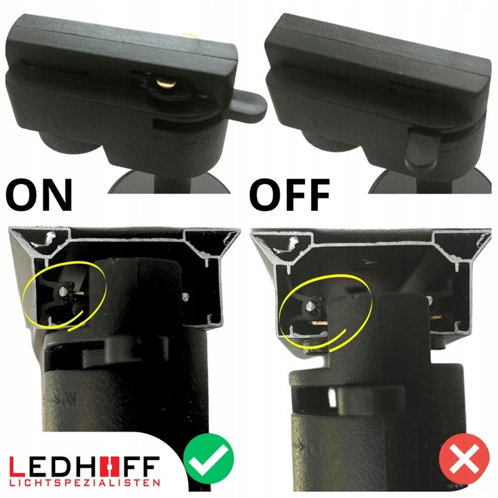 Oświetlenie szynowe Zestaw listwa 2m + 4x lampa GU10 CZARNY