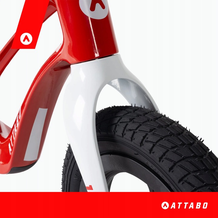 Rowerek biegowy ATTABO Brisk S magnezowy czerwony 12" ultra lekki 3,8 kg