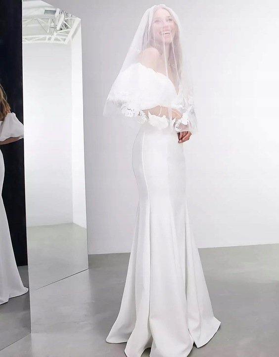Asos Edition SUKNIA ŚLUBNA MAISIE DEKOLT XXJ kqq L