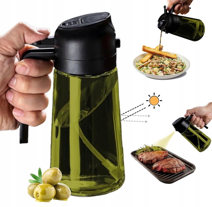 DOZOWNIK DO OLIWY OCTU OLEJU SPRYSKIWACZ NALEWAK TEKAN 470ML SZKLANY