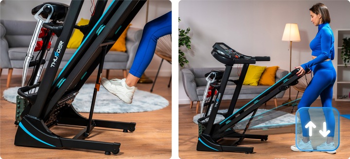 Bieżnia elektryczna domowa treningowa 140kg masażer amortyzacja aplikacja