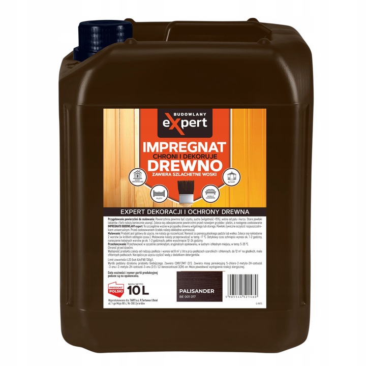 TRWAŁY IMPREGNAT DEKORACYJNY I FARBA 2w1 DO DREWNA OGRODOWEGO Z WOSKAMI 10L