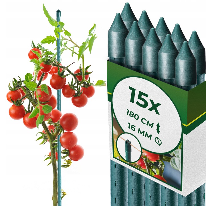 TYCZKA DO ROŚLIN PODPORA 180cm TYCZKI PALIK POMIDORÓW POWLEKANA 16mm