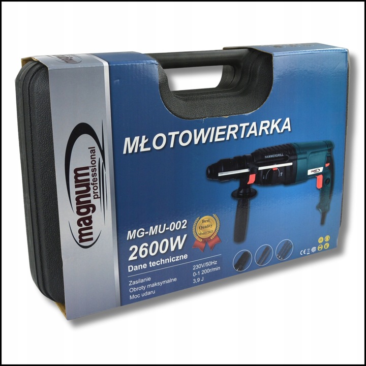 SDS Max Młotowiertarka: Udarowy Młot, Wiertarko-Wkrętarka| Magnum 2600 W