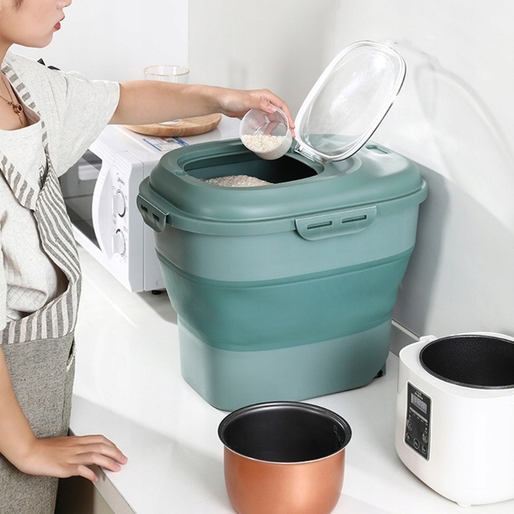 DUŻY POJEMNIK NA KARMĘ DLA PSA SKŁADANY SILIKON RÓŻOWY