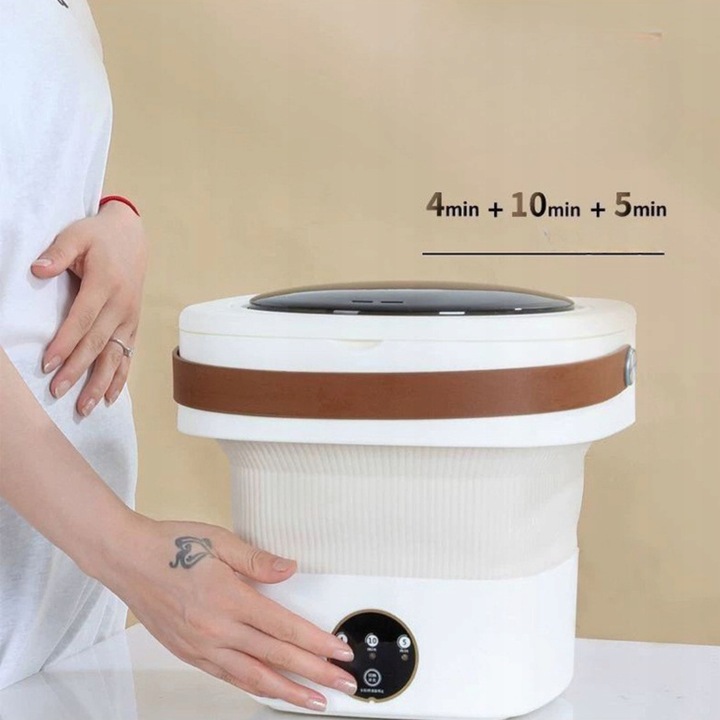 PRALKA TURYSTYCZNA PRZENOŚNA MINI SKŁADANA AUTOMATYCZNA Z WIROWANIEM