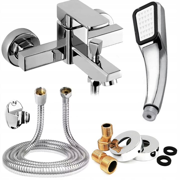 BATERIA WANNOWA ŁAZIENKOWA ZESTAW NATRYSKOWY KRAN ZE SŁUCHAWKĄ