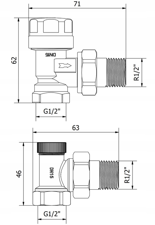MEXEN ZESTAW ZAWORÓW KĄTOWYCH DO GRZEJNIKA CZARNY