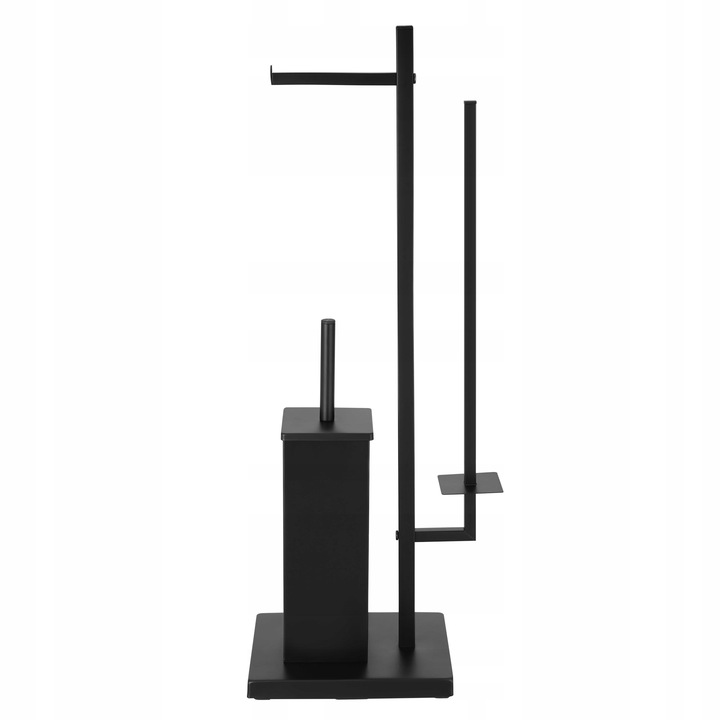 Stojak na papier toaletowy i szczotka do WC czarna loft łazienkowa YOKA