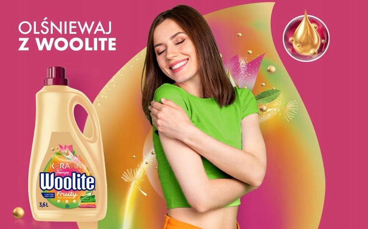 Woolite Płyn Do Prania KOLORÓW Owocowy Molerowy Zapach Keratin Therapy 3,6l