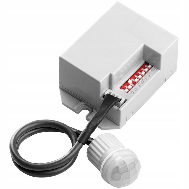 CZUJNIK RUCHU Z ZEWNĘTRZNYM SENSOREM 360° LED SONDA ZMIERZCHU PIR 230V MINI