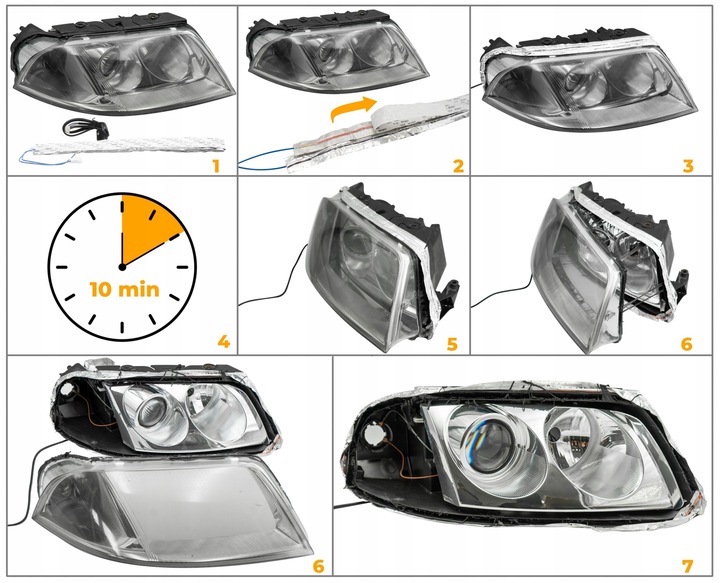 Taśma grzewcza do rozklejania reflektorów lamp samoprzylepna twardy klej