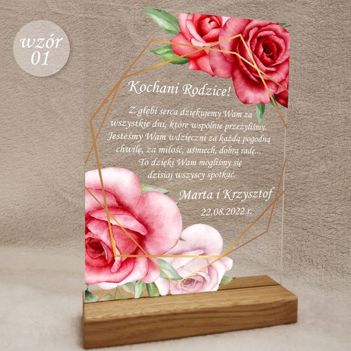 Podziękowanie ślubne dla rodziców dziadków na ślub