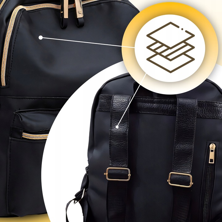 PLECAK DAMSKI MIEJSKI CZARNY POJEMNY DAMSKA TORBA NA RAMIĘ DO PRACY SZKOŁY