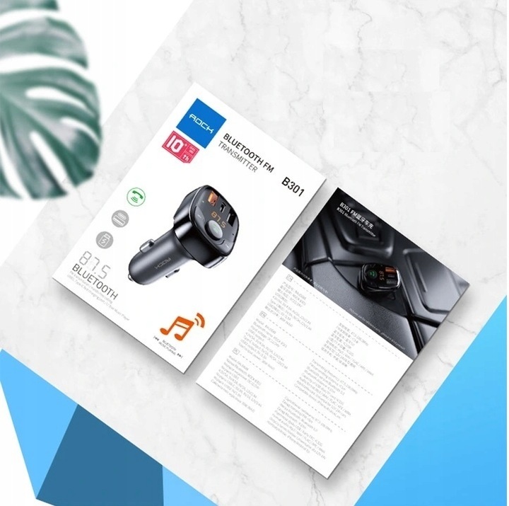 Transmiter | Ładowarka ROCK B301 Bluetooth FM QC