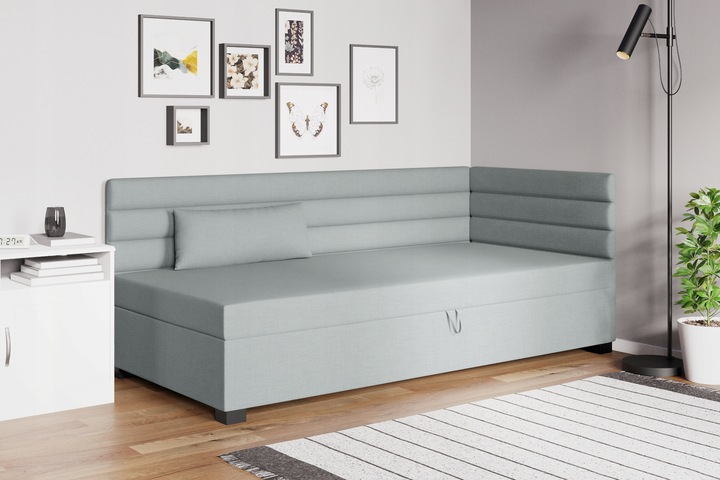 Tapczan pojedynczy łóżko z materacem Katrina 90 cm