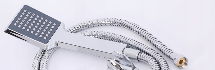 Słuchawka prysznicowa z wężem chrom do wanny z uchwytem ściennym YOKA