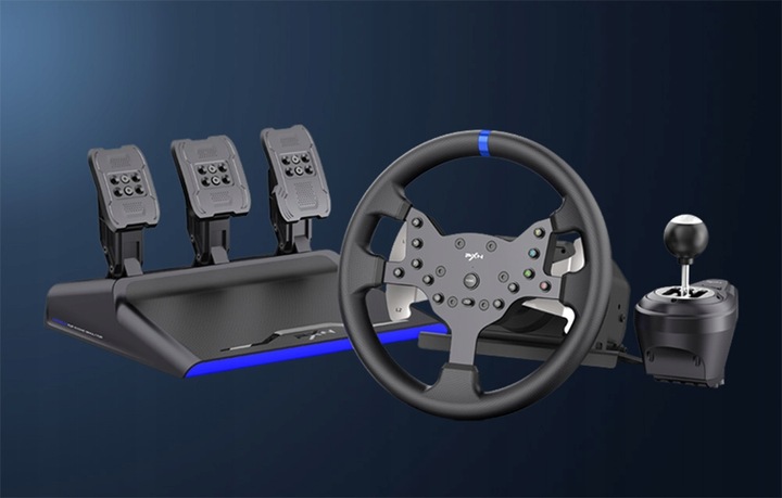 Kierownica PXN-V99 z Pedałami i Skrzynią Biegów PC PS4 XBOX SWITCH 900°