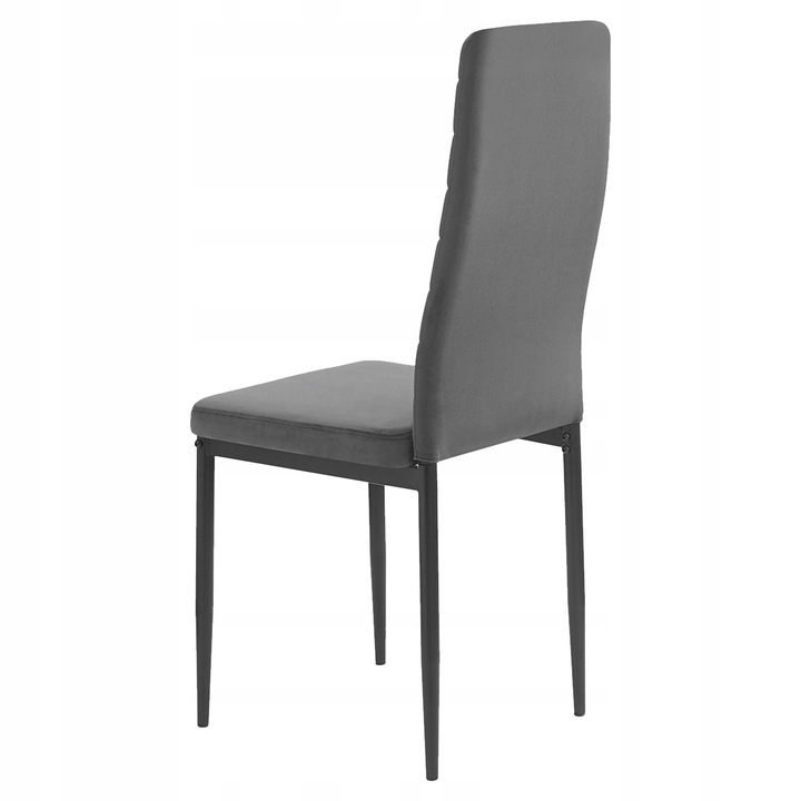 KRZESŁO PIKOWANE WELUR SALON JADALNIA KUCHNIA WYSOKIE MARK KT118 SZARE