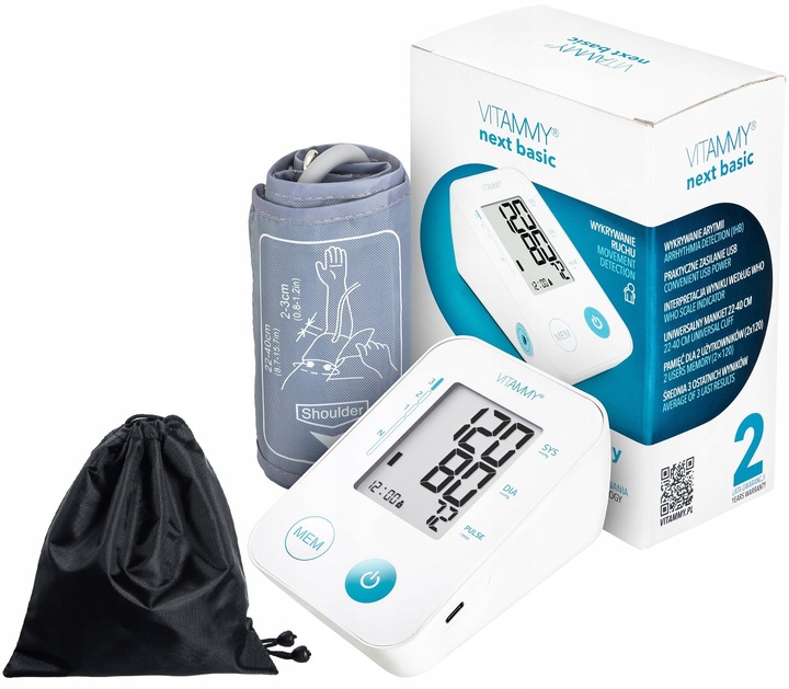 CIŚNIENIOMIERZ NARAMIENNY VITAMMY USB ARYTMIA ETUI RĘKAW 22-40CM CERTYFIKAT