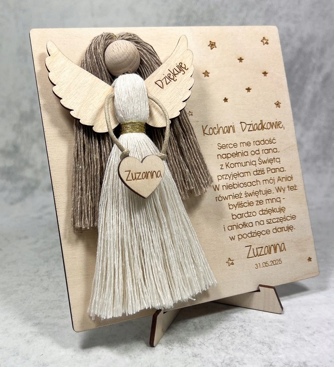 PODZIĘKOWANIE dla MATKI CHRZESTNEJ komunia ANIOŁEK MAKRAMA