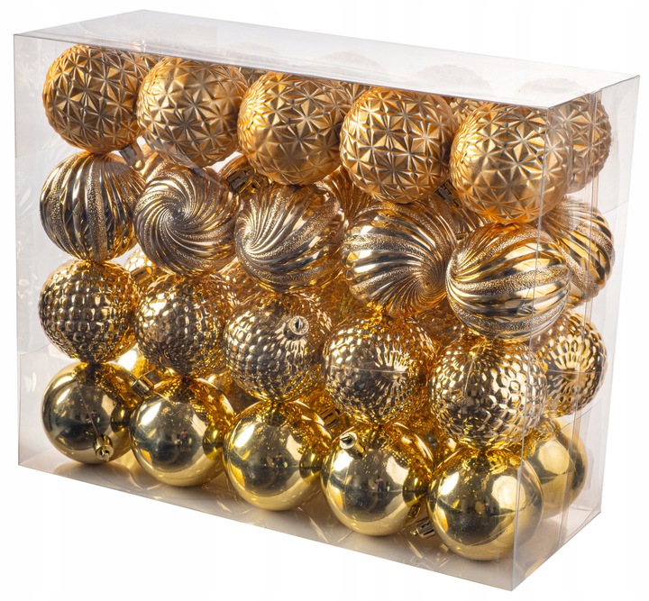 BOMBKI NIETŁUKĄCE CHOINKOWE wzory 6 cm 40 szt ZESTAW BOMBEK