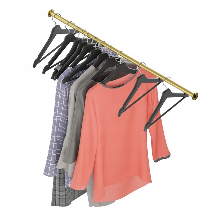 DRĄŻEK NA UBRANIA DO SZAFY 2X UCHWYTY DO GARDEROBY Fi 25MM 100 cm