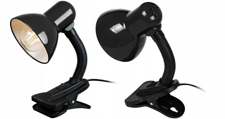 LAMPKA NOCNA DO CZYTANIA SZKOLANA NA BIURKO KLIPS 180CM ŻARÓWKA E27 ZESTAW