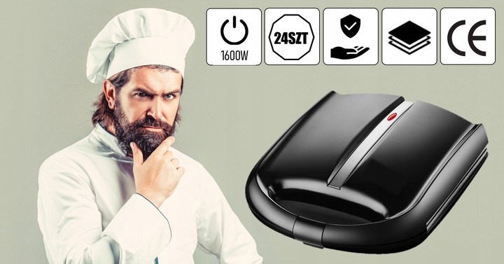 Opiekacz do Orzeszków 1600W Elektryczny Forma Ciastek Duży na 24szt