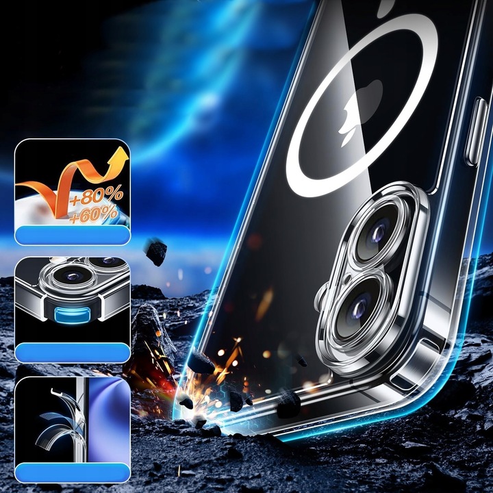 Etui PRZEZROCZYSTE do iPHONE 16 do MagSafe Clear Case + 2 SZTUKI SZKŁO 9H