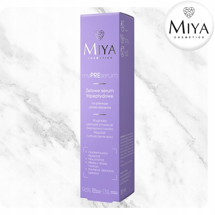 Żelowe Serum Tripeptydowe na Oznaki Starzenia Nawilżające 30 ml Miya