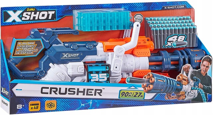 X-SHOT KARABIN CRUSHER MINIGUN + 30 STRZAŁEK NERF