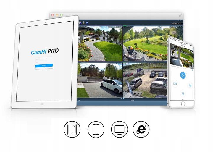 Kamera Zewnętrzna IP GSM 3G 4G LTE SIM 4MPx TUBOWA 4xZOOM METAL AUDIO LED