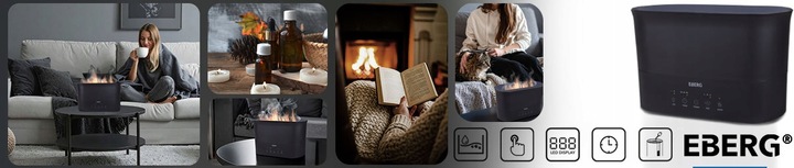 Nawilżacz powietrza EBERG LUMO 2,2l aromaterapia kominek 3D efekt
