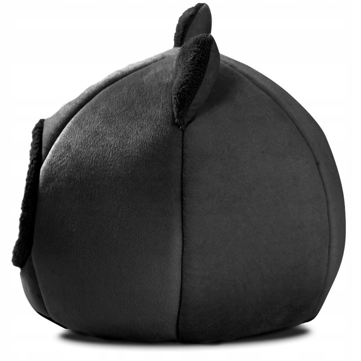 Domek dla kota, budka, legowisko pluszowe z uszkami czarne