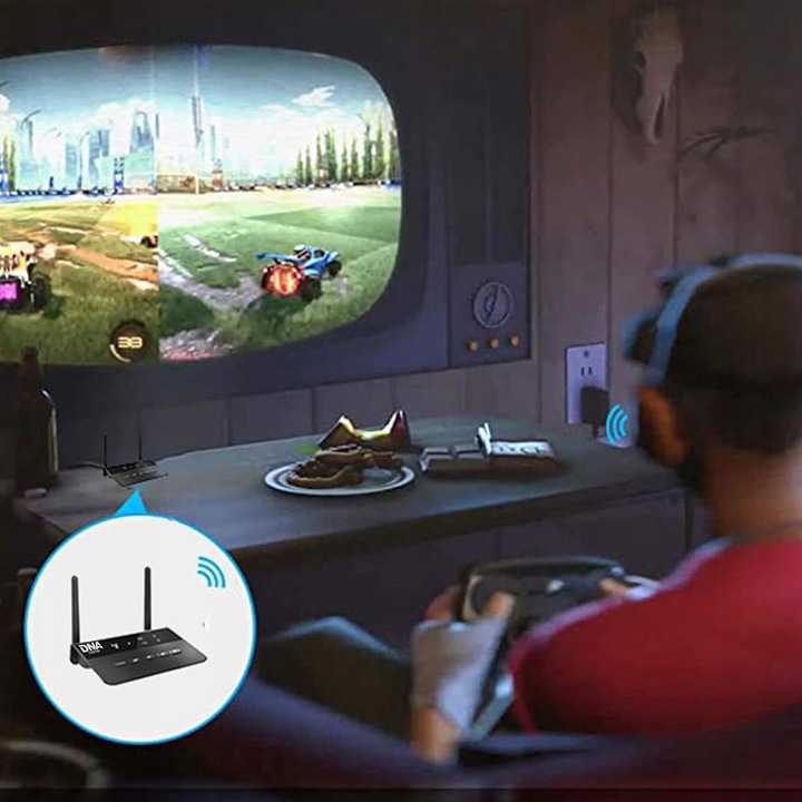 NADAJNIK ODBIORNIK Bluetooth do TV wieży hi-fi słuchawek APT-X do 80 m